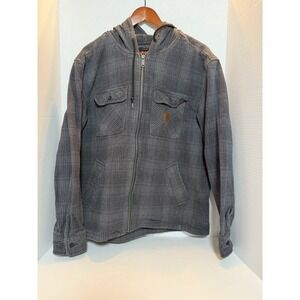 Brixton Hooded Full Zip Mens Size Medium Coastal Hooded Jacket Heavy Charcoal